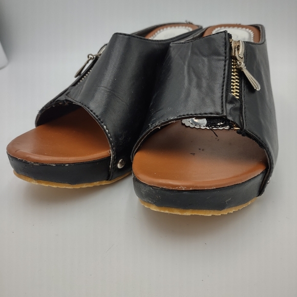 D.F Size 40 Black Leather Mule Shoes - Picture 12 of 15